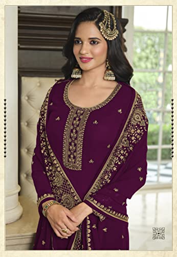 ShopNstyle Plus-Size Purple Straight Salwar Kameez Suit - Ethnic Wear for Every Occasion - Image 2