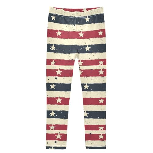 Boccsty Stars Stripes Girls Leggings Kids Yoga Pants Dance Active Tights 4T