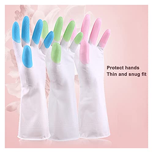 Waterdichte rubberen keukenschotel washandschoenen herbruikbare huishoudelijke badkamer reinigingshandschoenen (Color… - Image 3