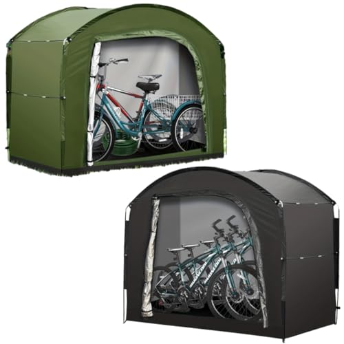 Bike Storage Outdoor 220 * 185 * 150cm Bike Cover for Outside Storage Waterproof Bike Shed for 3-4 Bikes Bicycle Cover Bike Tent Bike Store Shelter Storage Tent bike covers for outside storage-black