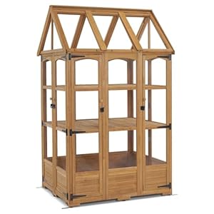 MCombo Wooden Greenhouse, Outdoor Greenhouse with Adjustable Roof Vent and 6 Lockable Door for Backyard/Outdoor Use, (48 x 38.8 x 83.9 Inches) 0851 (Natural) MCombo Wooden Greenhouse Outdoor Greenhouse with Adjustable Roof Vent and 6 Lockable Door for BackyardOutdoor Use 48 x 388 x 839 Inches 0851 Natural