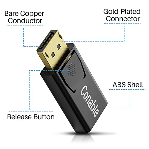 Adaptador DisplayPort a HDMI 3 unidades, 4K Uni-Direccional miniatura 5