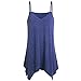 Zldhxyf Blusa elegante para mujer de verano irregular con macetas, blusa occidental en verano irregular., azul, XL