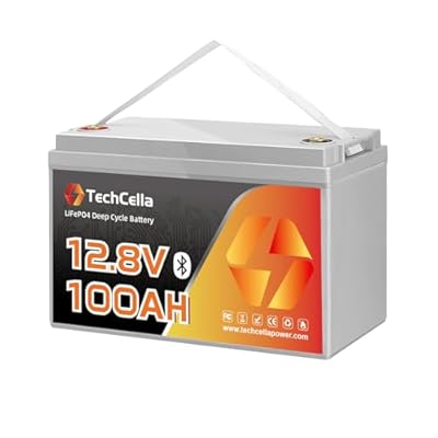 TechCella 12V 100Ah LiFePO4 Battery Bluetooth, 100A BMS, Group 31, Low Temp Cut Off, Deep Cycle, 12V 100Ah Lithium Battery for Trolling Motor, Boat, RV, Solar, Camping, Off Grid