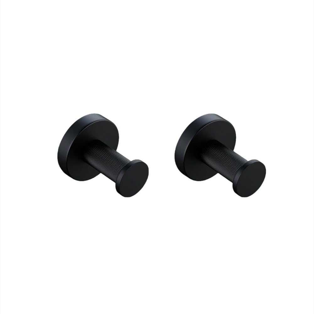 Pizzzeno 2 Hooks Matte Black Bathroom Accessories Towel Bar Bath Robe Hook Brass Knurled Bathroom Hardware Set Shelf For Towels Paper Tissue Hol,