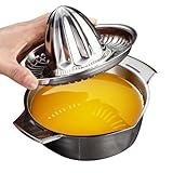 Manuelle Zitruspresse | Manuelle Obstpresse aus Edelstahl, robust und tragbar, für Küche, mit...