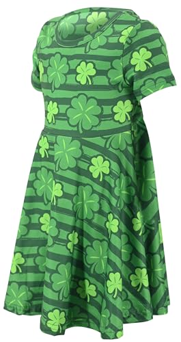 Image of Unique Baby Girls' Short Sleeve Everyday Printed Dresses for Kid and Toddler, Sizes 2T-12Y