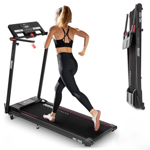 FITFIU Fitness MC-100 - Tapis Roulant Pieghevole, 2 Inclinazioni, Display Interattivo, Altoparlante Bluetooth, 12 Programmi,...