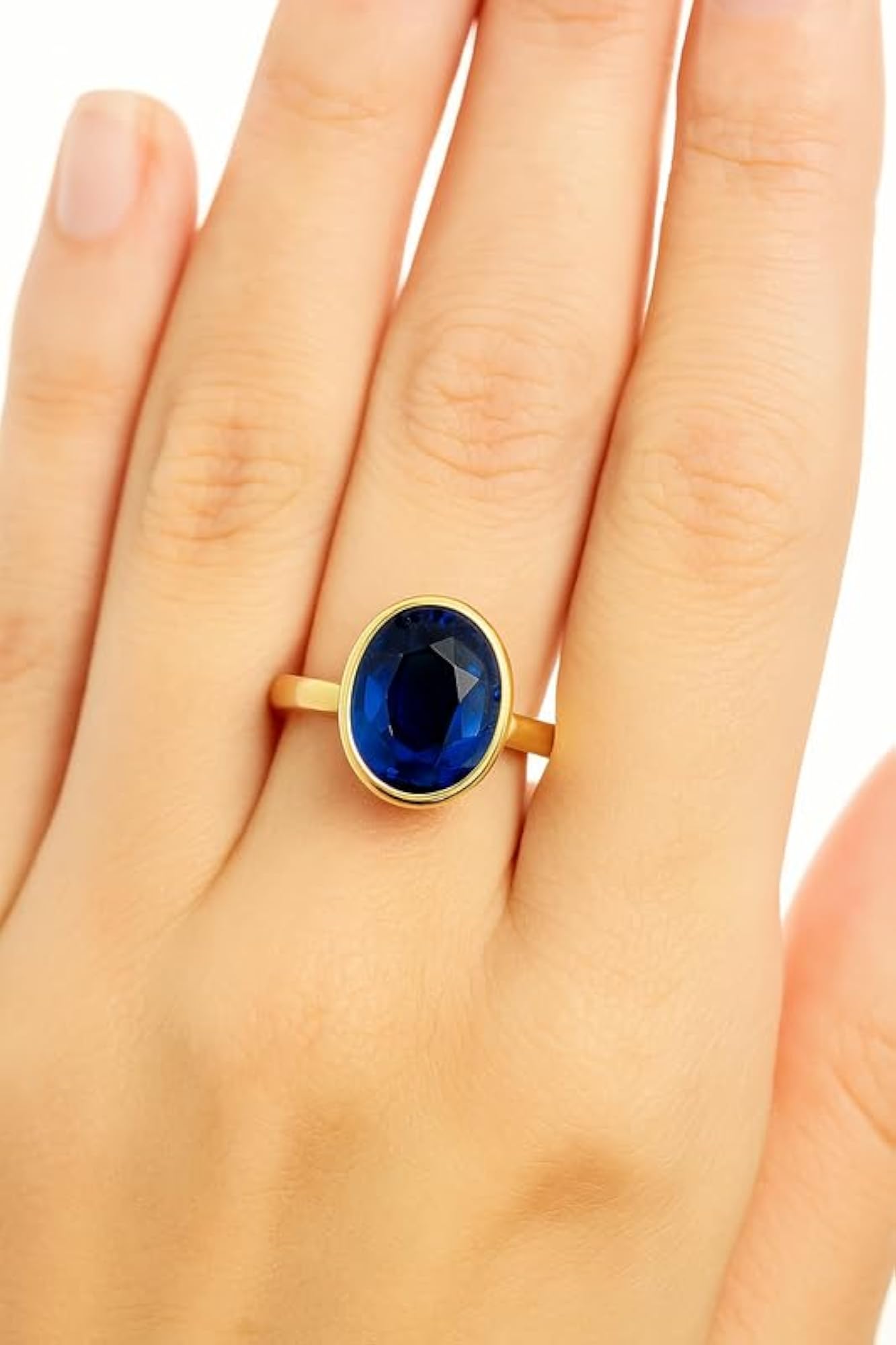 Women's 13.00 Ct Blue Sapphire Handcrafted Panchdhatu Adjustable Ring