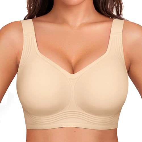 Image of Bras for Women Jelly Wireless Supportive Seamless Full Coverage Push Up No Underwire Comfort Plus Size for Older Women
