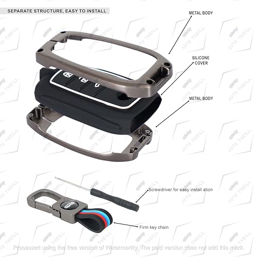 Image of Auto thrill Premium Key Cover Compatible with Toyota Fortuner | Fortuner Legender | Innova Hycross | Invicto 3 Button Smart Key