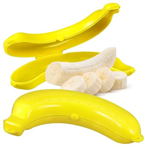 umorismo 2 Stück Großer Bananengehäuse, Bananenbox aus BPA-freiem Kunststoff für Lebensmittel, Bananenschutz, Bananendose Dose schützt Banane vor Zerdrücken Cover