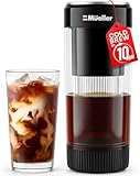 Mueller RapidBrew Cold Brew Iced Coffee Maker β 10 Min Fast Brew Portable Rechargeable Cold Brew Machine for Coffee & Tea β Adjustable Strength 10-99 Min β 20 Servings Per Charge, Black Coffee