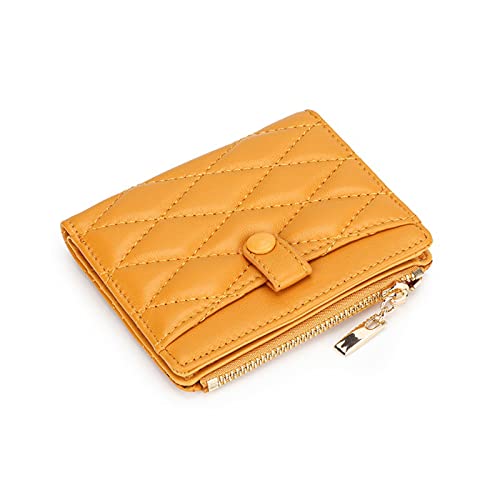 Image of Ladies Wallet Women Zipper Purse Sheepskin Card Wallet For Female Short Style Woman Leather Mini Wallets (Color : Hortel�)