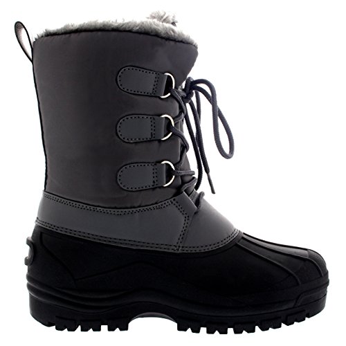 Polar Mens Muck Lace Up Short Nylon Winter Snow Rain Lace Up Casual Duck Boots4