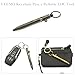 YEEMO Mini Brass Bolt Action Pen with Quick-Release Keychain, Handmade EDC Pocket Pen, 76 mm with 2 Replacement Refills & Gift Box (QR Retro Black)