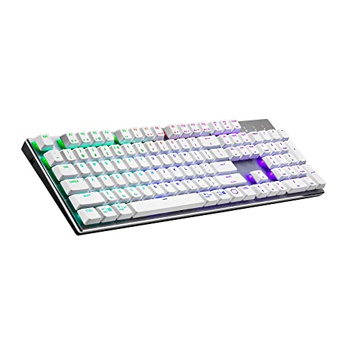 Image of Cooler Master SK653 Wireless Sliver White Mechanical Keyboard with Low Profile Blue Switches, New and Improved Keycaps, and Brushed Aluminum Design