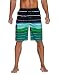 Nonwe Men's Beachwear Quick Dry Holiday Drawstring Striped Beach Shorts Green 36