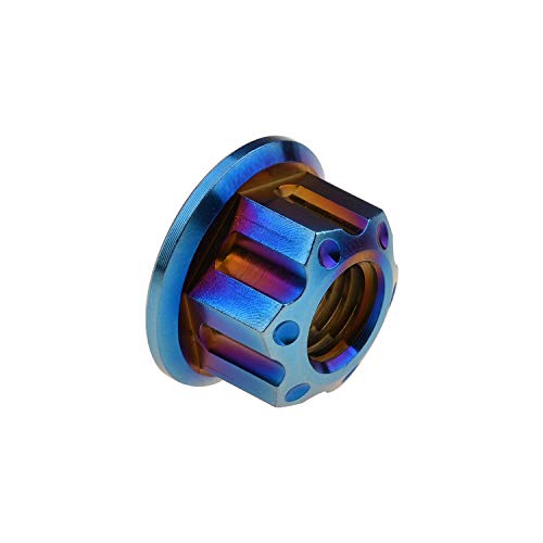 Image of Titanium M6 M8 M10 M12 M14 M16 Flange Bolt Nut Bicycle Motorcycle Rear Axle Car Modification Accessories Pack of 6 (M14 Pitch 1.5mm, Fire Blue)