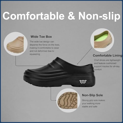Armadillo Chef Shoes for Men Women,Comfort Lightweight&Waterproof Healthy Clogs,Non Slip Kitchen Garden Nurse Shoess3