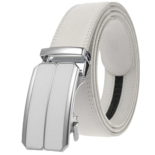 Men’s Genuine Leather White Belt 2025 Formal Cowhide Strap Luxury Designer Style for Suit Pants 3.5cm Wide