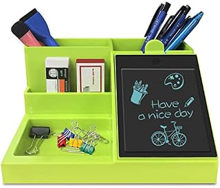 GUYUCOM Desk Organizer with LCD Writing Tablet , Pen Pots Desk Organisers for Home, Classroom and Office, Desk Tidy Organizers Keeps Desk Tidy and Write Down Idea or To-do list.