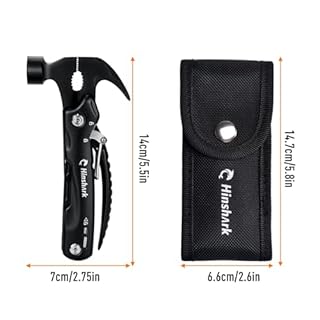 Hinshark Idee Regalo Uomo, 12 in 1 Multiuso Gadget Utili, Regalo Uomo Compleanno Regali Natale Originali, Regali per Lui/Papà, Attrezzo Campeggio Accessori Utili, Regali Secret Santa