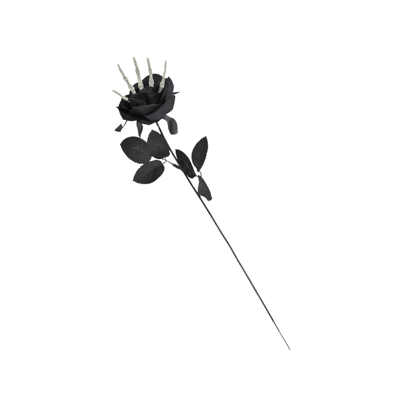 Sisyeuo 2 Flexible Bone Hand Artificial Rose Stalk Halloween Centerpiece Silk Flower Arrangement for Themed Home Halloween Centerpieces