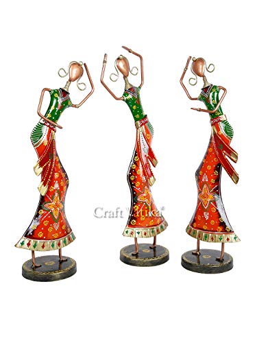Image of CraftVatika Iron Lady Figurine, 17.5 x 4 Inches, Multicolour, Set of 3