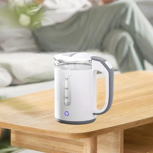 Tetera eléctrica de vidrio borosilicato 1.2 L blanca miniatura 5
