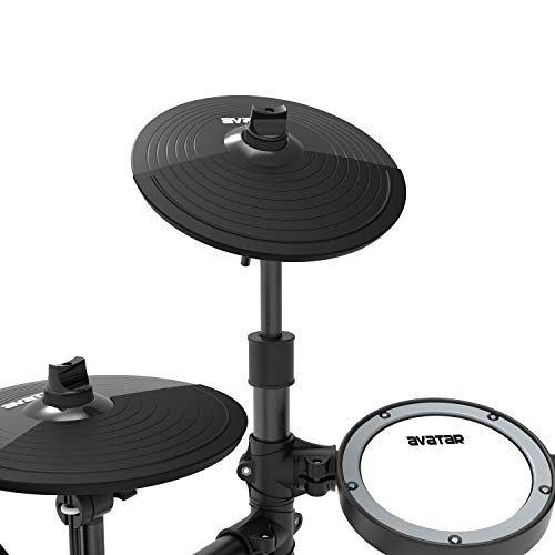 HXW SD61-4 Electric Drum Set Compact Electronic Drum Kit With Mesh Heads, 200+ Sounds, Support USB-Midi, Super Solid Rack, Drum Key & Drum Sticks Included