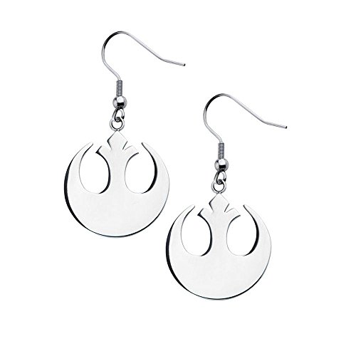 Women's Stainless Steel Star Wars Imperial Symbol. Hook Dangle Earrings.