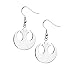 Women's Stainless Steel Star Wars Imperial Symbol. Hook Dangle Earrings.