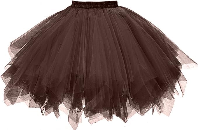 MIVORA Damen Tüllrock 50er, Elastisch Ballett Tutu Rock Petticoat Unterrock Tütü Rock, Ballet Tanzrock Rockabilly Tanzkleid Ballkleid Kurz Retro...