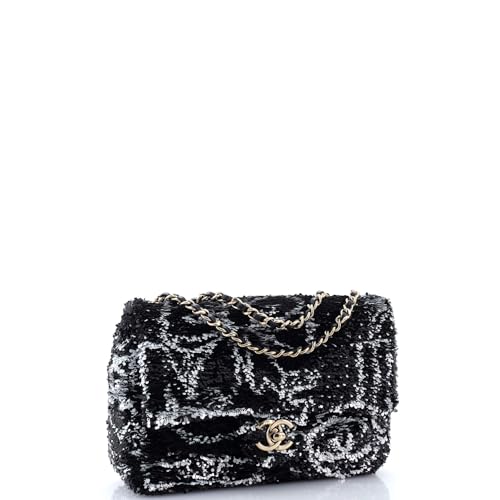 Pre-Loved Lucky Symbols CC Flap Bag Sequins Mini, Black2