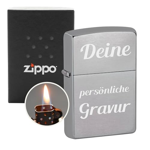 Zippo Feuerzeug mit Gravur - Personalisierte Geschenke Männer - Witterungsbeständig - Männer Geschenke - Vatertagsgeschenke für Papa - Geschenkideen für Vatertag - Feuerzeuge mit Gravur
