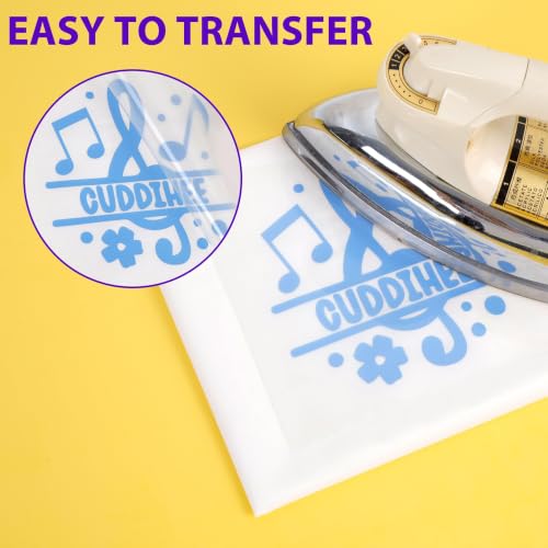 Image of HTVVETUR Iron on Vinyl, Sky Blue, 12 Inch by 60ft Heat Transfer Vinyl | Stretchy T-Shirt HTV Rolls for All Cutter Machine - Easy to Cut & Weed