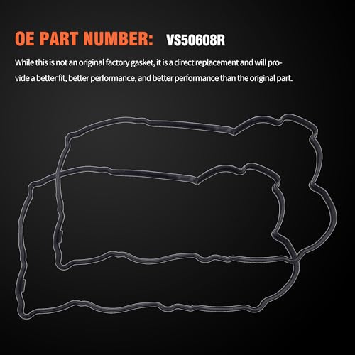 Image of HiSport Valve Cover Gasket - Replace VS50608R | Compatible with INFINITI FX35 G35 I35 M35 QX4 Nissan 350Z Frontier Maxima NV1500 NV2500 NV3500 Quest Suzuki Equator 2002-2014