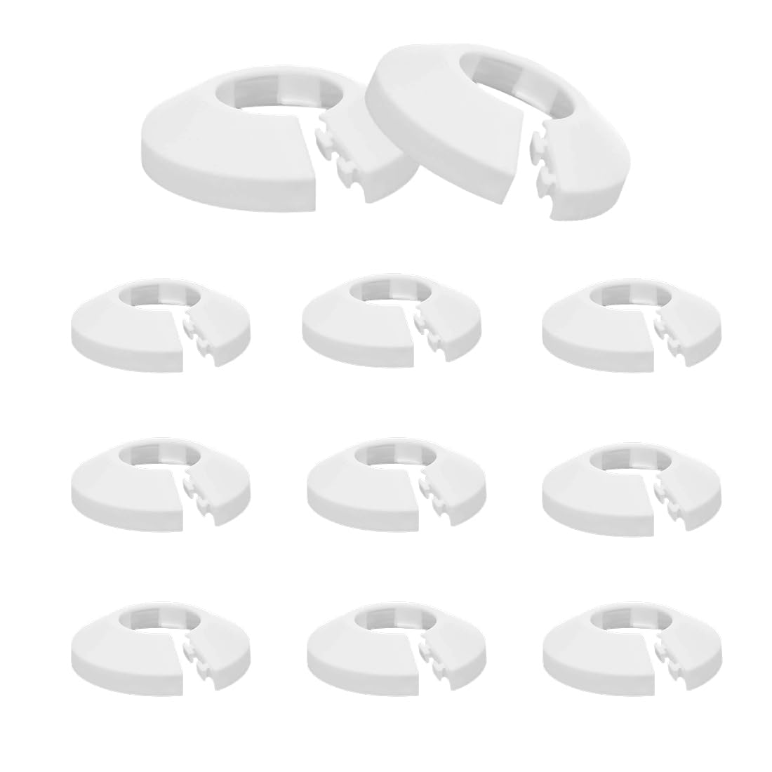 LICQIC 12 Pcs White Radiator Pipe Cover, Radiator Pipe Ring for 15mm Diameter Pipe Trim