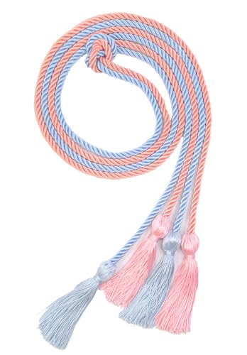 Image of Double Graduation Honor Cords - Sky Blue and Pink,68 inch Long
