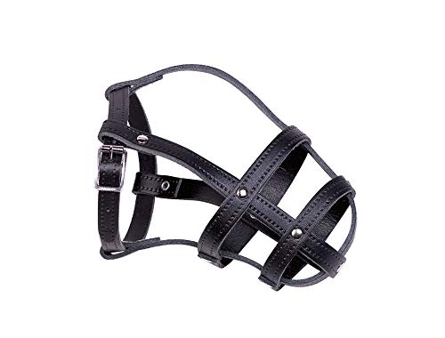 Nobby Leder Maulkorb schwarz; Größe 4; 29/37 cm