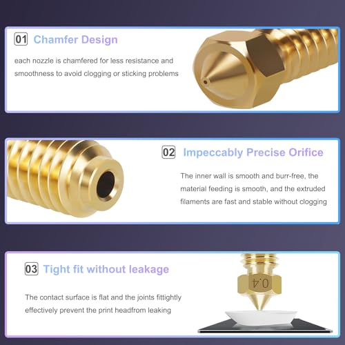 Image of 10PCS 0.4mm Brass Nozzles for AnycubicKobra 3 V2 /Kobra 3 /Kobra S1, Extruder Hotend Nozzle Kit with Cleaning Needle, Tweezers and Wrench