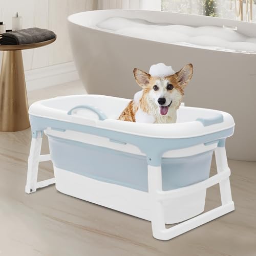 Tixbygo Haustier-Badewanne Tragbare Faltbare 120cm