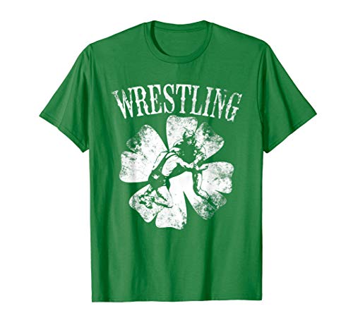 Irish American Flag Shamrock Wrestling St Patrick's Day Gift T-Shirt