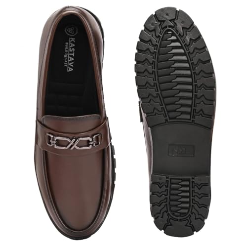 Image of KASTAVA KS 105 Ultra Comfort Breathable Cushioned Insole Slip-On | Lightweight Everyday Casual Loafers for Men