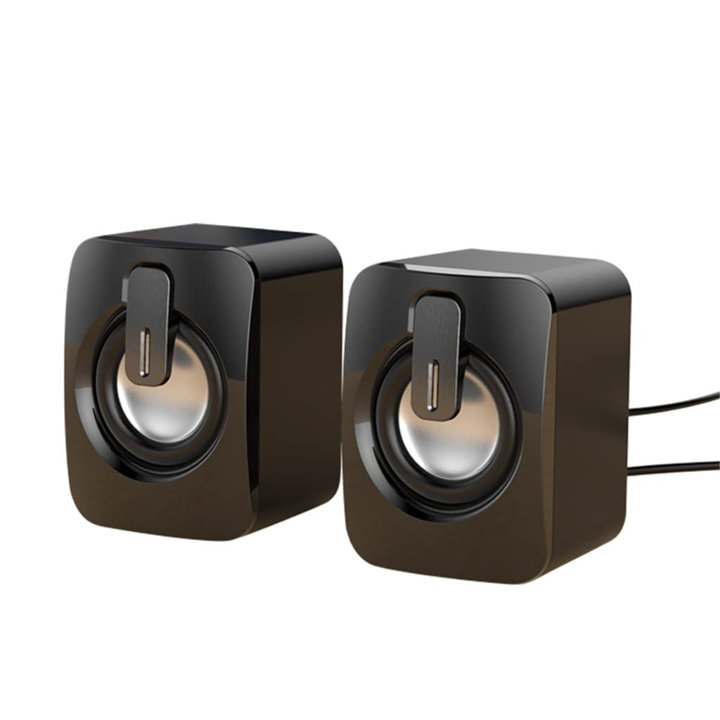 SDFGH Speaker USB Computer Speakers 3D Stereo Bass Sound Music Player for PC Laptop Desktop Multimedia Loudspeaker (Color : Svart)