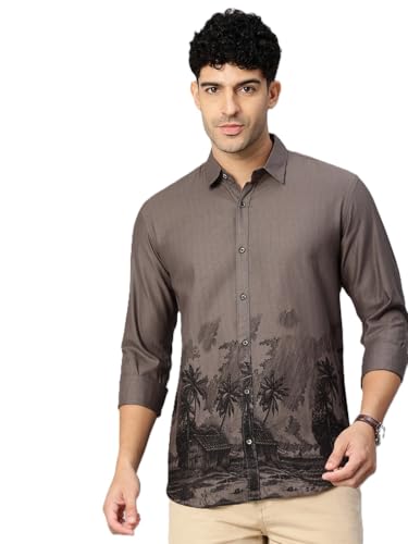 Image of Majestic Man Stylish Ombre Print Pure Cotton Casual Shirt for Men