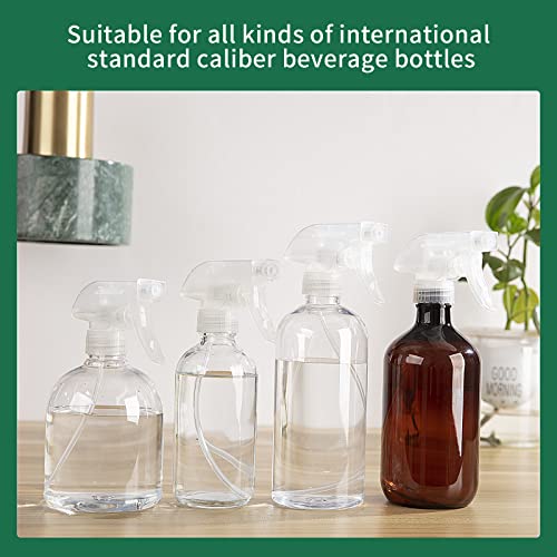 HOMBYS 8 Pack Clear Trigger Sprayers Replacement Spray Nozzles with Mist Stream Sprayer for 8oz/16oz Glass Spray Bottles for Home, Kitchen, Garden and Office,Cleaning Solutions-Quality Sprayer