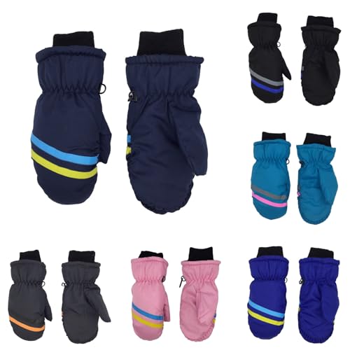 Gants d'hiver Enfants, Gants de Ski Enfants, Moufles Enfant Coupe, Doublure imperméable Gant pour 3~12 Ans garçons Filles