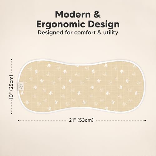 Image of 5-Pack Muslin Burp Cloths Baby Boy, Girl - Very Absorbent Baby Burp Cloth Rags, 8-Layers Viscose Derived from Bamboo Cotton Muslin Towel, Super Soft Spit Up Rags, No Shrink Washcloths (Wild Bloom)